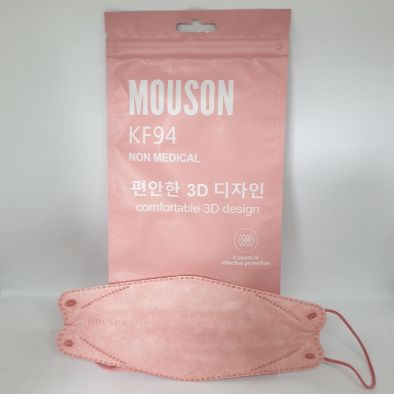 Masker Kf94 4 Ply Mouson Warna Pink Nude Isi 10 Pcs Earloop