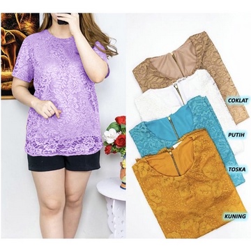 PROMO ATASAN BRUKAT GLITER SIFANA BLOUSE TERBARU PREMIUM |BLOUSE SIFANA FULL BRUKAT L-XL/Atasan sifana/blouse terbaru