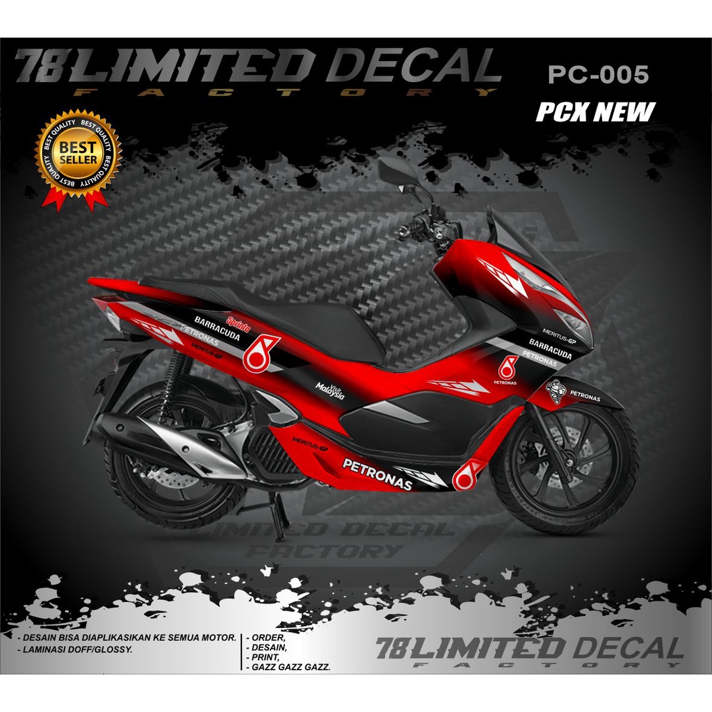 Sticker Decal PCX 150 Full Body Stiker Dekal PCX 150 Desain Petronas PC-005