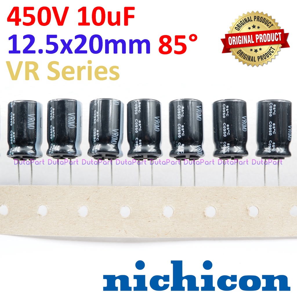 450V 10uF ORIGINAL NICHICON VR Series Kapasitor Capasitor Elko Elco