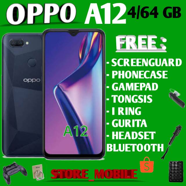 OPPO A12 4/64 2020 RAM 4GB ROM 64GB GARANSI RESMI OPPO