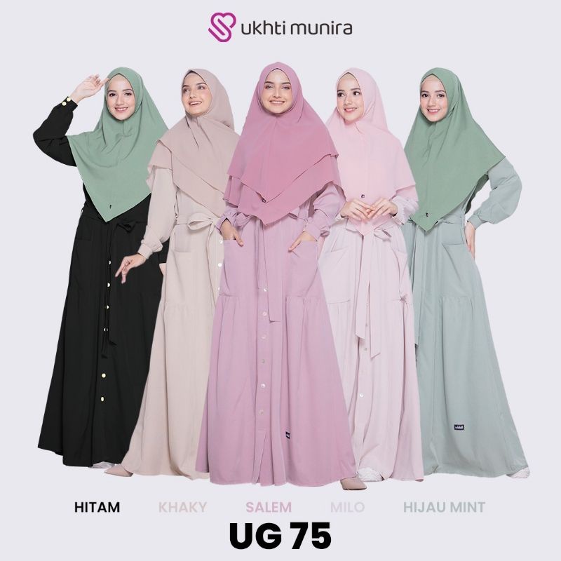 Gamis Premium UG75 by Ukhti|Gamis Adem|Gamis Jumbo|Dress Set Hijab|Baju Gamis|Dress Syari|Dress Prem