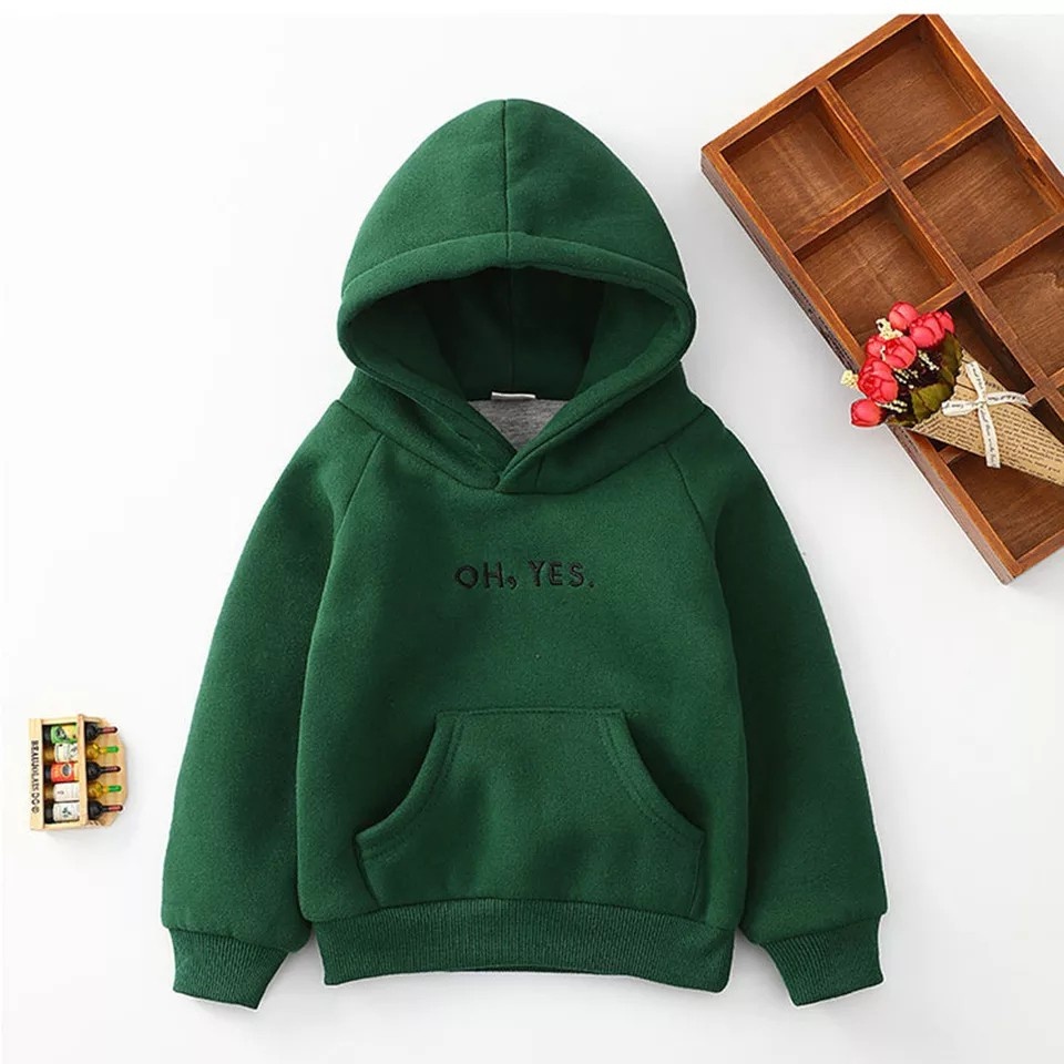 OH YES SWEATER HOODIE ANAK BORDIR / SWEATER HOODIE ANAK TERMURAH