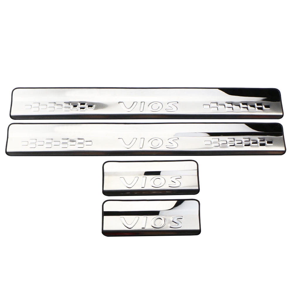 Cover Pelindung Pedal Pintu Mobil Bahan Stainless Steel Untuk Toyota Vios 2014 2015 2016 2017 2018