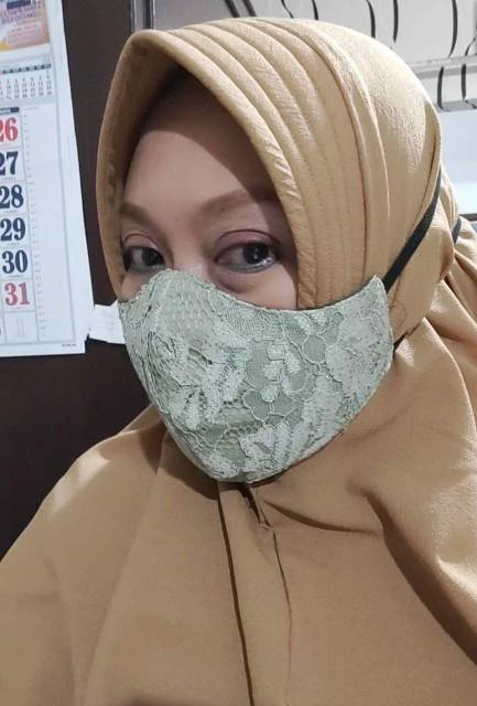 Masker brokat cantik murah 3 ply bermacam macam warna tinggal pilih harga grosir