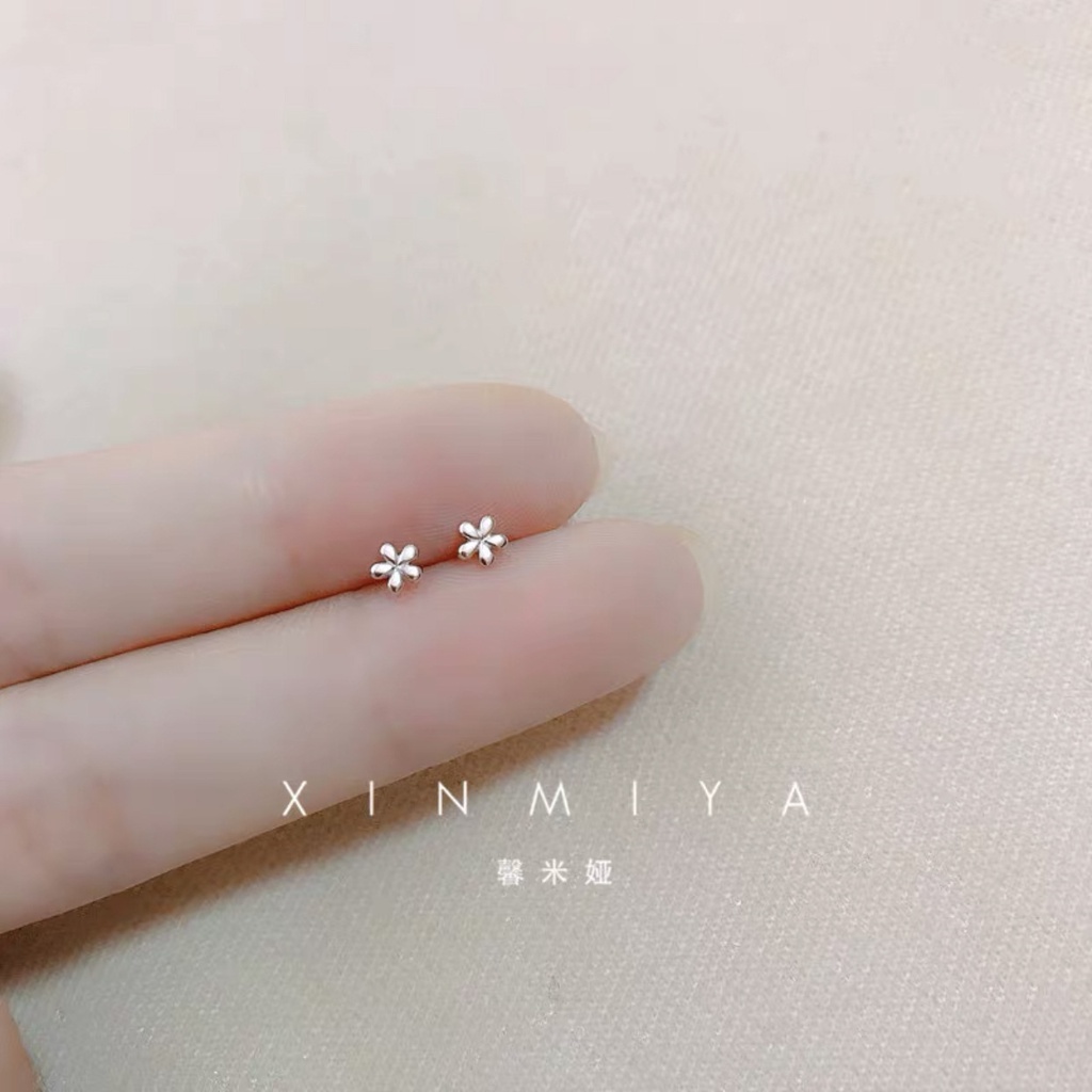 Anting Stud Tulang Telinga Bentuk Kelinci Mini Bahan 925 Silver Gaya Minimalis Untuk Wanita