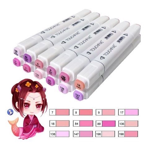 TOUCHFIVE Manga Animation Art Marker Dual Tips (12pcs)