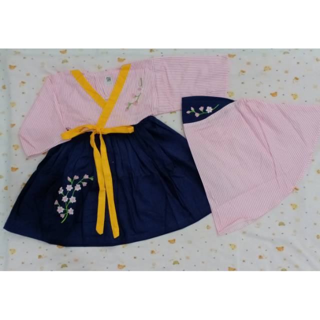 Gamis anak / gamis bayi / SET HIJAB KIMONO PINK