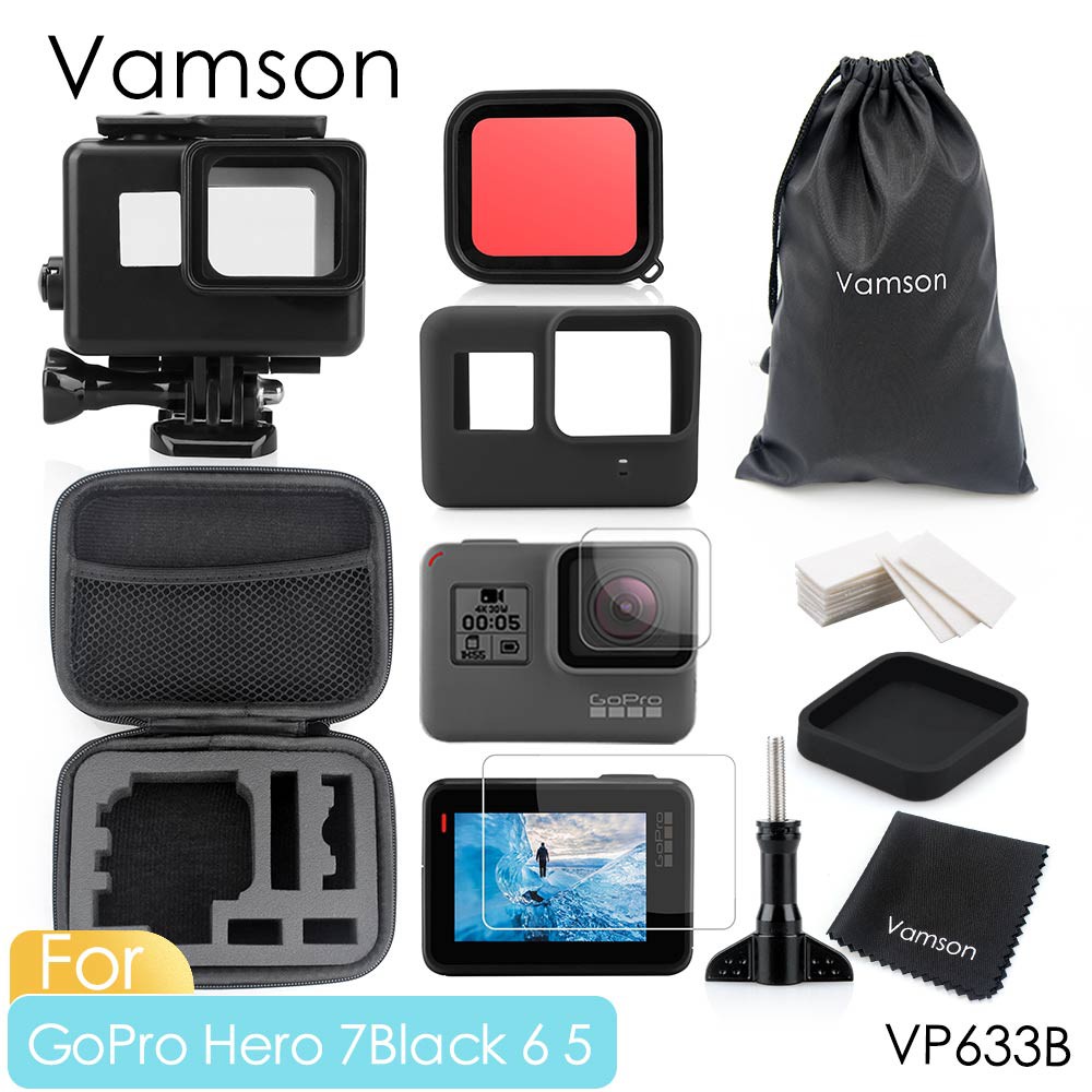 kamera Vamson  for Go Pro 60m Underwater Waterproof Case for GoPro Hero 7 6 5 Black Accessory Kit