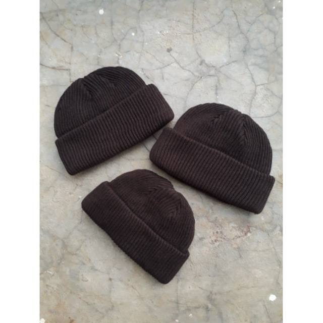 SHORT BEANIE HAT SKATE SERIES COKLAT/Beanie hat skate series warna spesial coklat