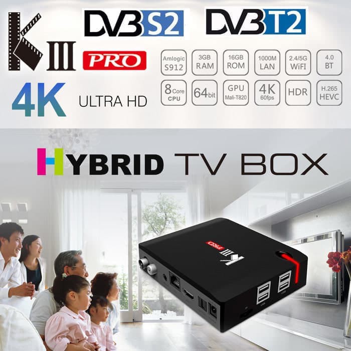 Jual DVB T2 S2 Android TV BOX MECOOL KIII Pro 3G 16G OctaCore Hybrid OS 7  Murah