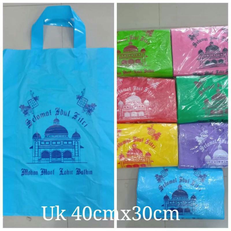 

Tas Hantaran Lebaran Plastik ukuran 40 x 30cm Isi 10pcs