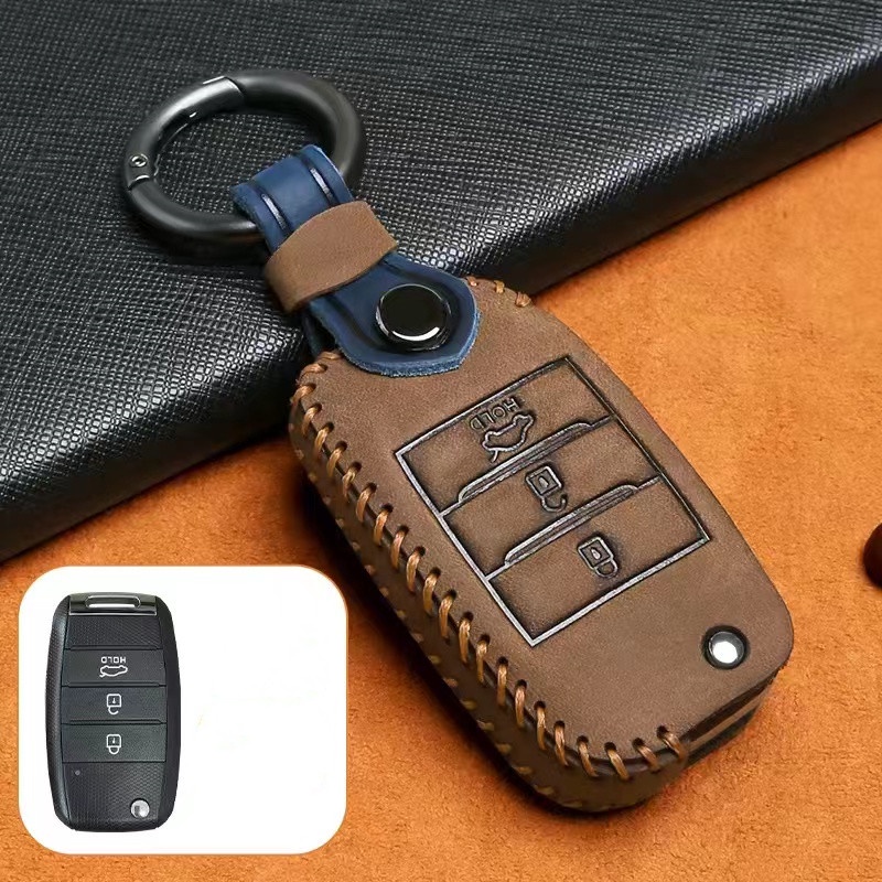 Casing Kunci Remote Mobil Keyless Bahan Kulit Untuk Kia k3 k2 k4 k5 kx3 kx5 Sportage Rio