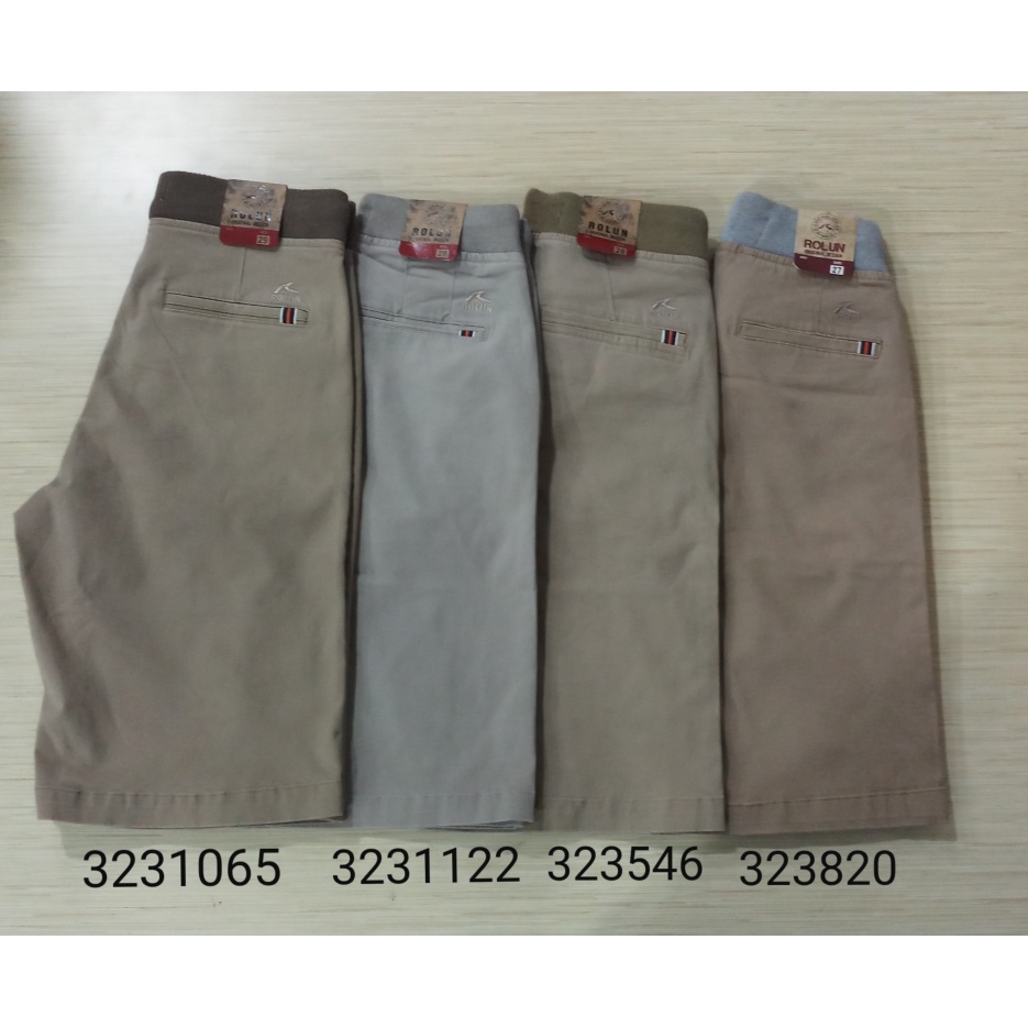 Rolun Celana Chino Pendek  Kancing + Pinggang Karet/centraltreggalekfas