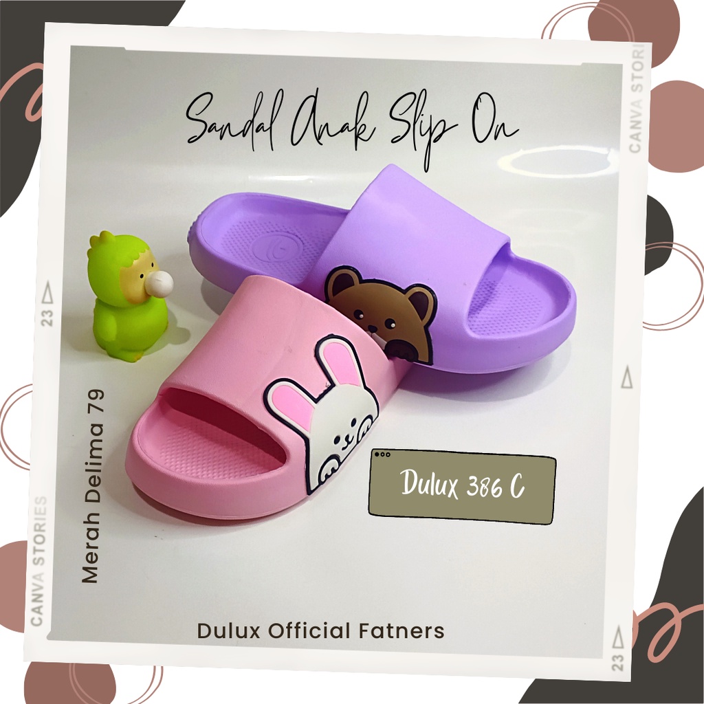 MD 79 - Sandal Anak Slip On Anak Laki Laki Perempuan Kartun BTS Terbaru / Sandal Anak Model Baru