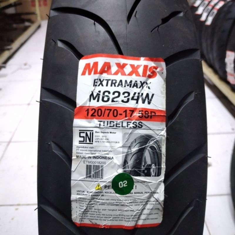 Ban luar Tubeless tubles 120 70 17 m6234w Extramaxx Maxxis