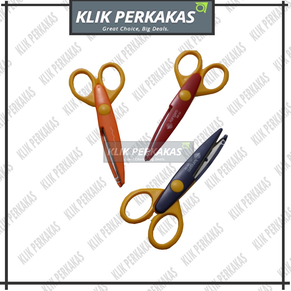 4PCS Gunting Kertas Zig Zag Kangaro -Gunting Kertas Gerigi -KR53 gunting kertas/ KANGARO GUNTING 1SET 4 PCS