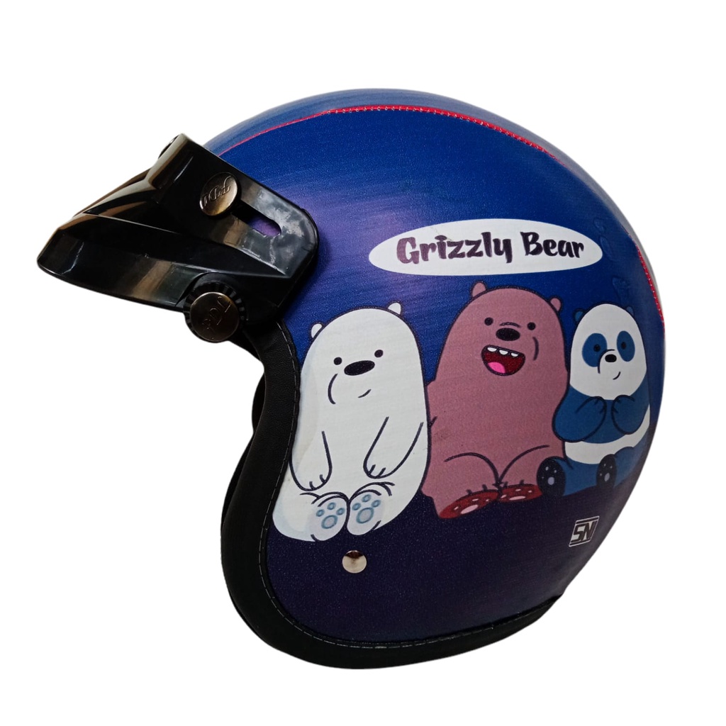 HELM MURAH BISA COD HELM BOGO ANAK MOTIF KARAKTER (GRIZLY BEAR) - PACKING FREE BOX+BUBBLE WARP