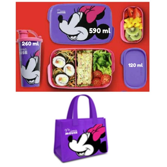 Tempat Makan Kotak Bekal Disney Minnie Mouse Lunch Set Box