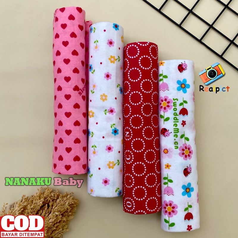 4 PCS Pernel Bayi Bedong Bayi Baru Lahir Motif Karakter Ukuran 95 Cm x 75 Cm Anababy.id