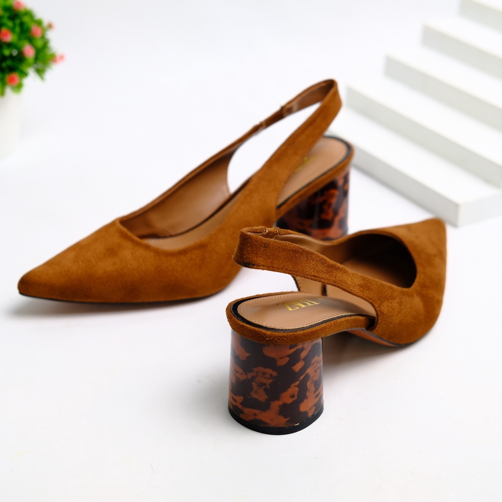 SEPATU KERJA WANITA ZS060 SLINGBACK TORTOISESHELL SHOES PREMIUM IMPORT