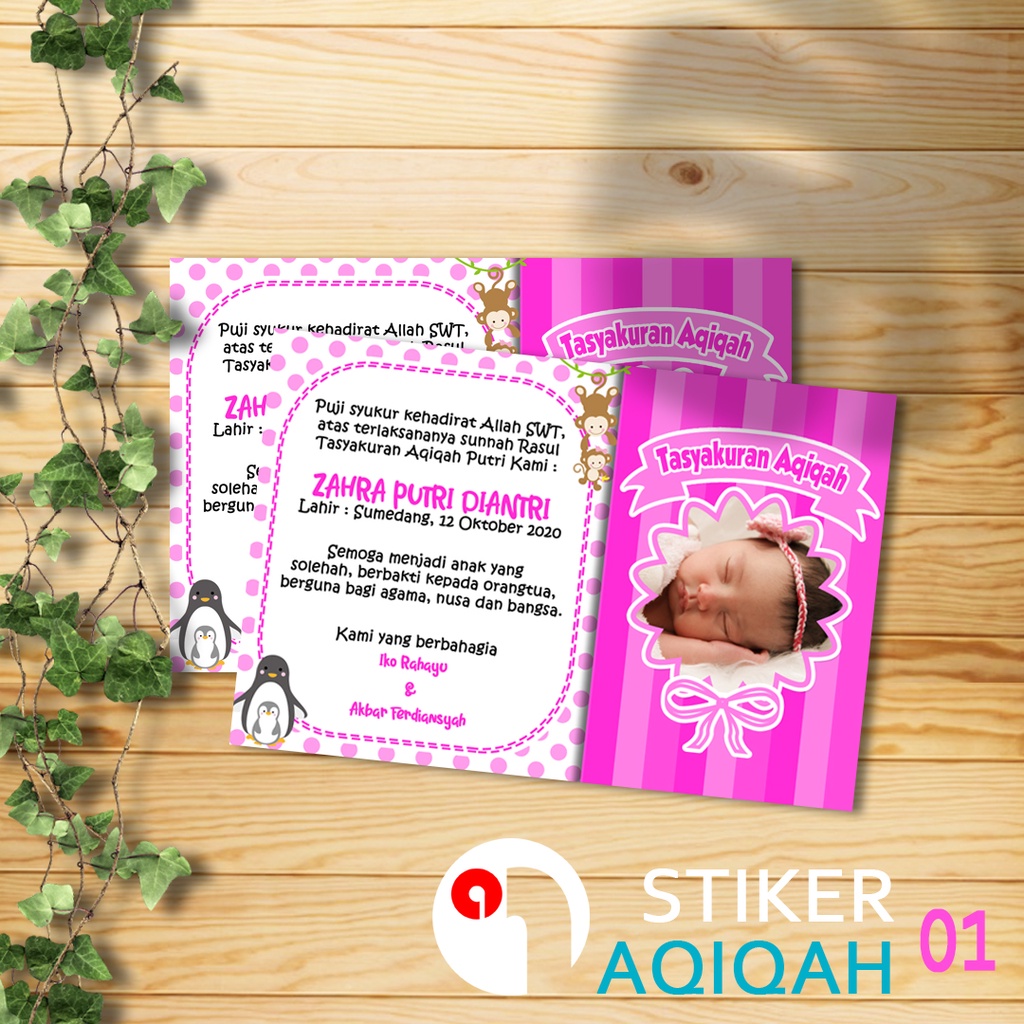 100 PCS Stiker Tasyakuran Aqiqah / Tasyakuran  Kelahiran bayi
