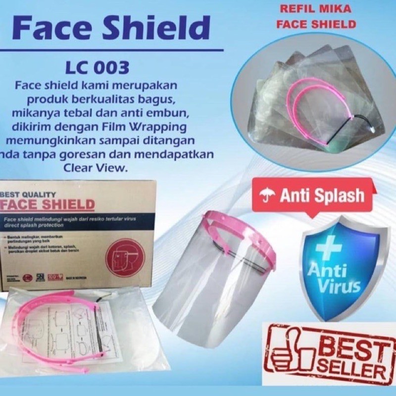Face shield Bahan Premium Up and Down face shield helm APD Cocok untuk dewasa dan anak anak