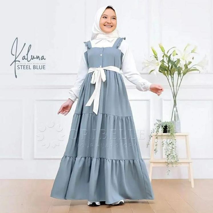 nbwu451 GAMIS ANAK REMAJA PEREMPUAN USIA 10TAHUN 11TAHUN 12TAHUN 13TAHUN/KALUNA DRESs/GAMIS ANAK TAN
