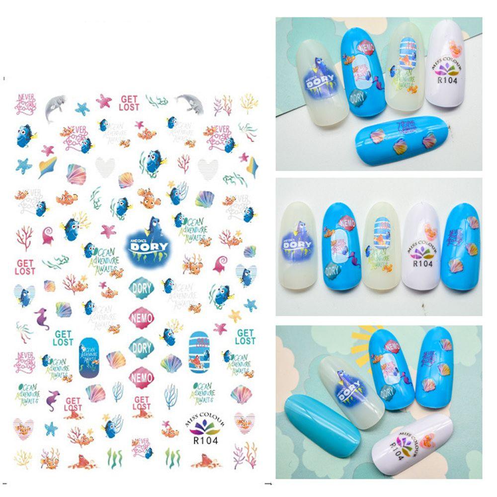 MXBEAUTY Musim Panas Pantai Nail Art Stiker Elegan Fashion Palm Wanita Lobster Manicure Kelapa Gadis Nail Art Dekorasi