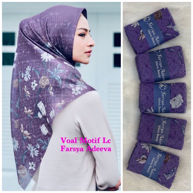 Jilbab Adeeva Denay Motif Koran Segiempat Voal Premium 30+ Motif-Motif 33