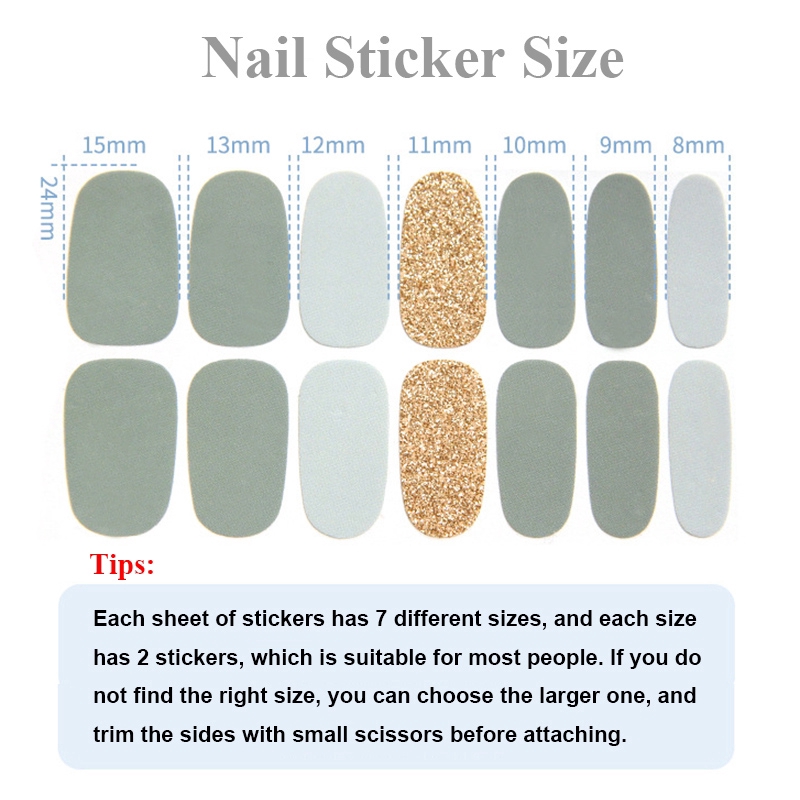 Da321-340 14pcs/lembar Stiker Kuku Palsu 3d Bronzing Untuk Nail Art Diy