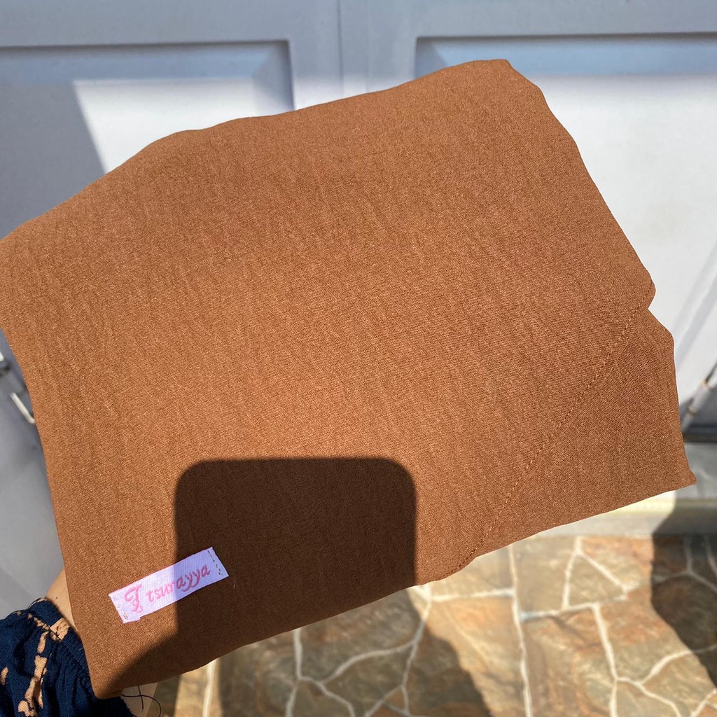 PASHMINA CRINCLE SET CADAR SIZE 200X75/PASHMINA CRINCLE SYARI/PASHMINA JUMBO-caramel