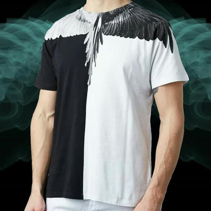 Kaos Pria Atasan Marcelo Burlon Import Black And White .Aruansy.Olshop