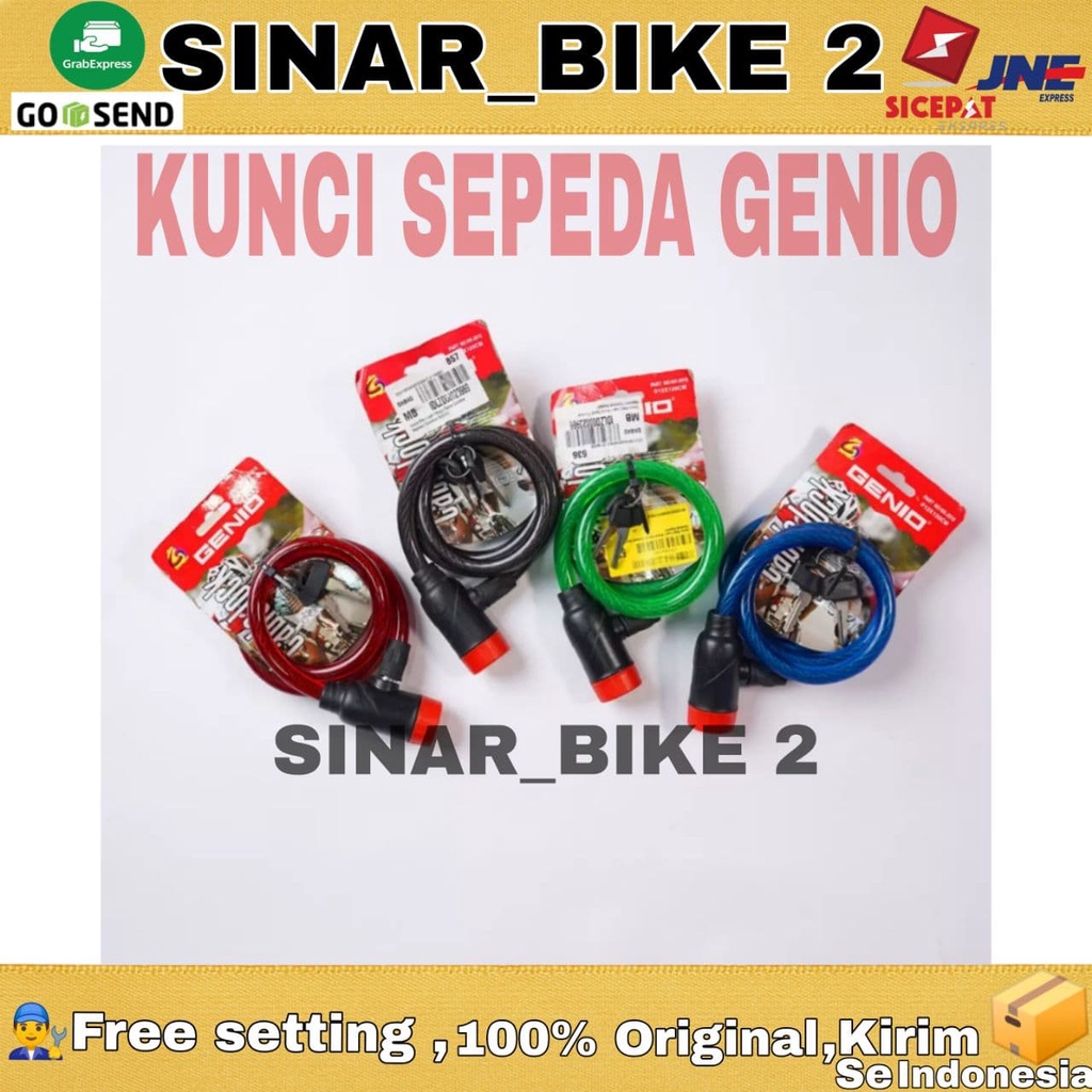 Kunci/Gembok Sepeda Merk Genio Kuat Dan Tebal Multifungsi