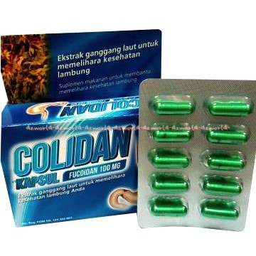 Colidan Biru Fucoidan 100mg Obat Mag Lambung Blue Isi 20Kapsul