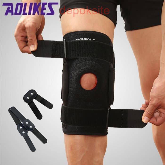 7907 AOLIKES Knee Pad Support Penyangga Lutut Almunium Plate Knee Patella Terapi Deker Lutut Kneepad