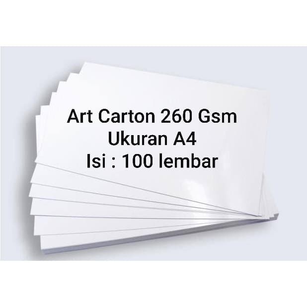 

Art Carton 260 Gsm A4 100 Lembar