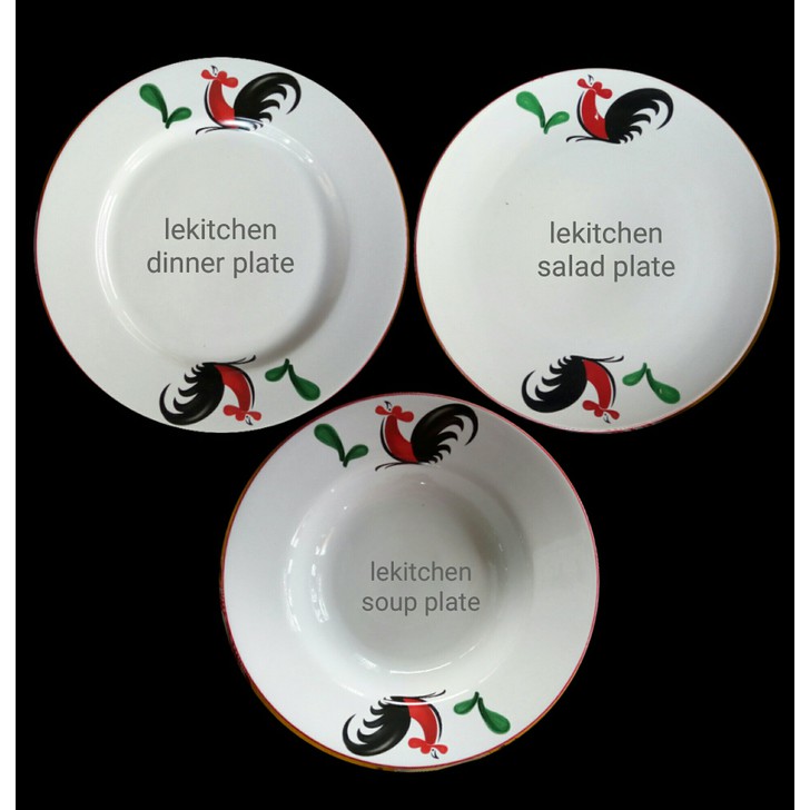 Piring ayam jago keramik-piring makan-piring hias