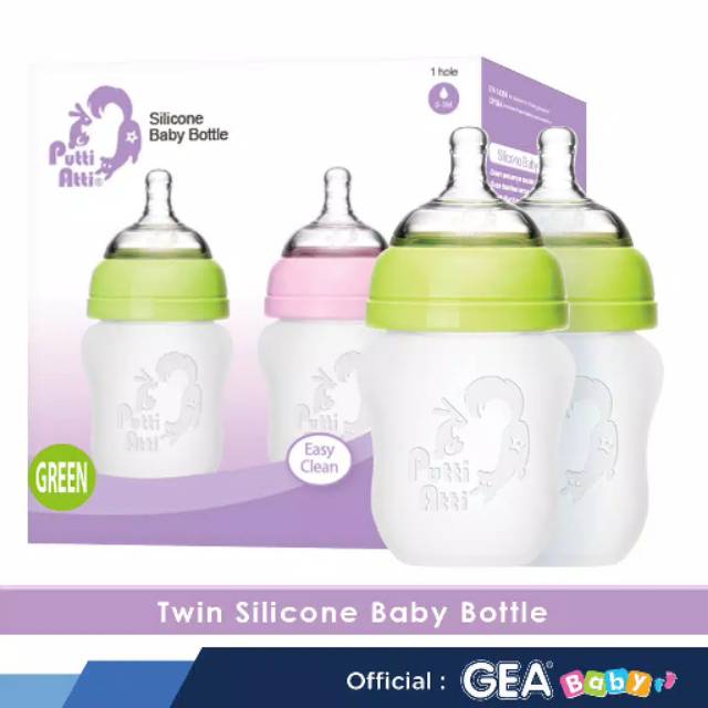 Silicon baby bottle putti atti 160ml dan 260ml twin pack...perpack isi 2