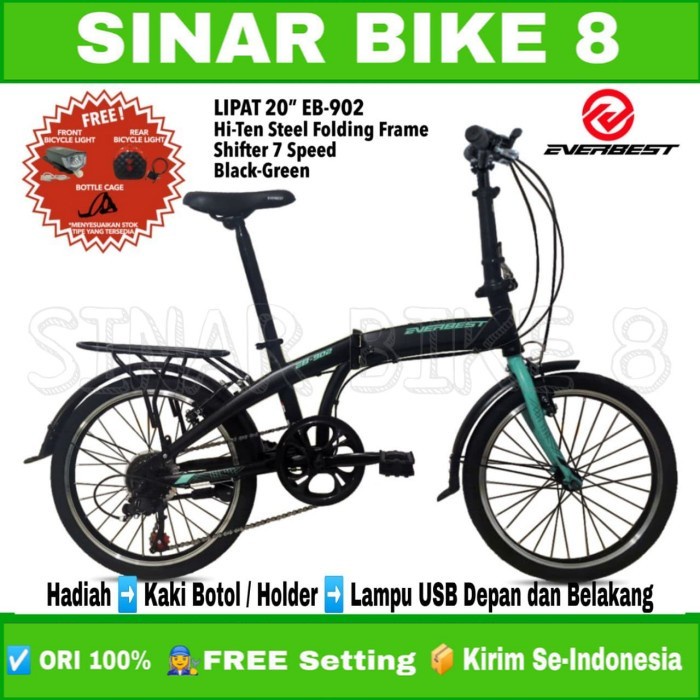 Sepeda Lipat EVERBEST EB-902 Ukuran 16 dan 20 Inch Boncengan 7 Speed