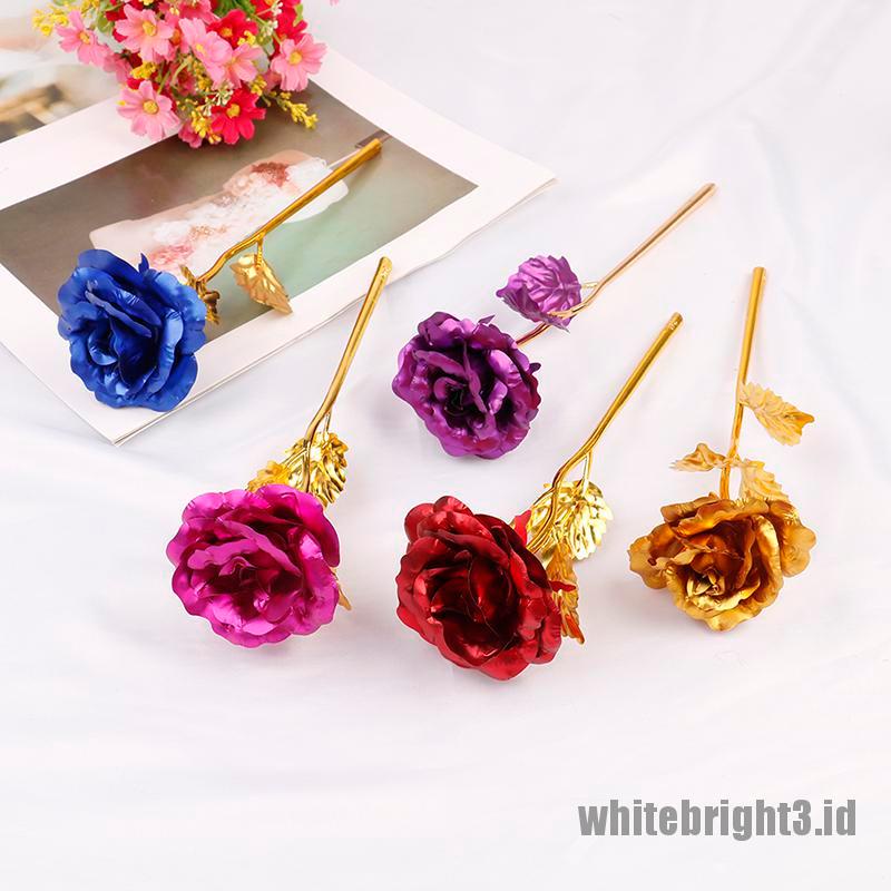 ❤WHITE3❤ 24k gold plated golden rose flowers anniversary valentine's day lovers'