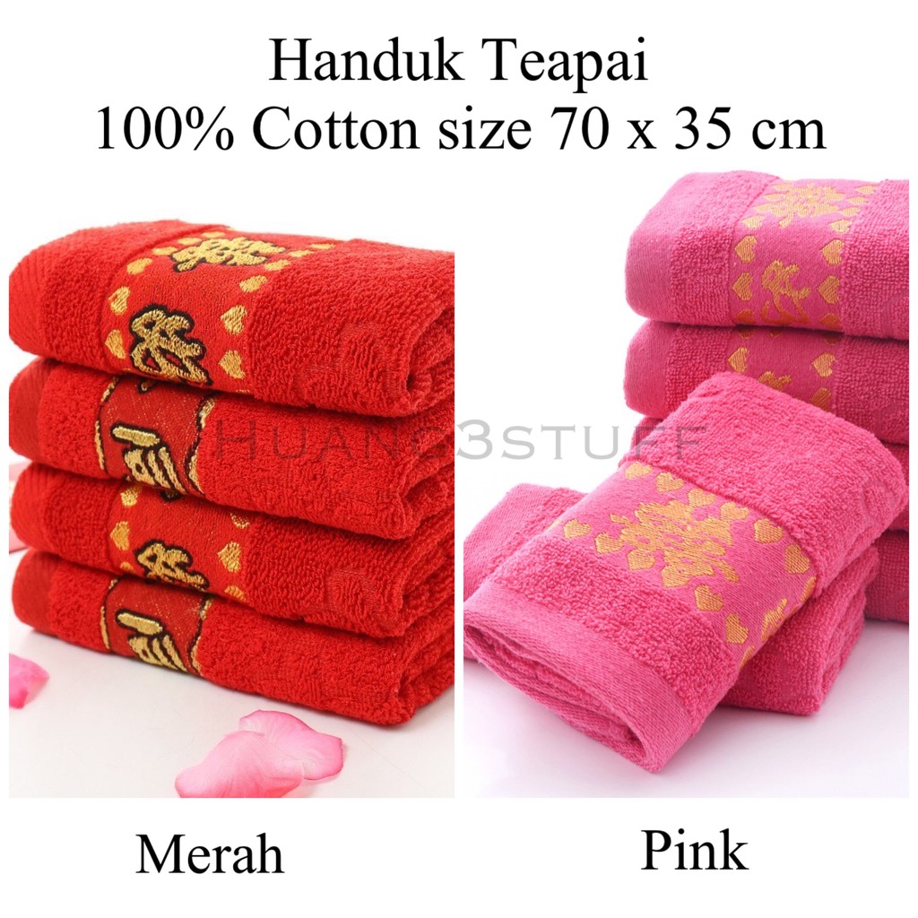 Handuk Teapai Merah 35 x 70 cm / Handuk Merah Sangjit Couple