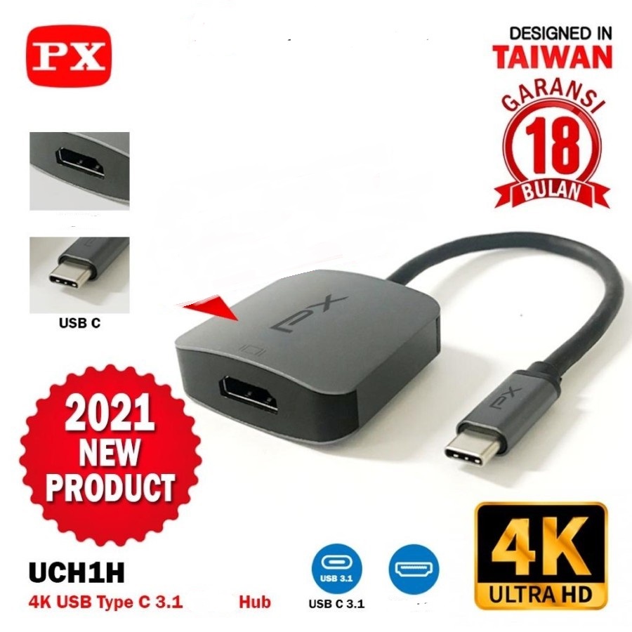 Konverter Usb3.1 Type c to hdtv px 4k uch1h - usb-c to hdtv converter Uch1h