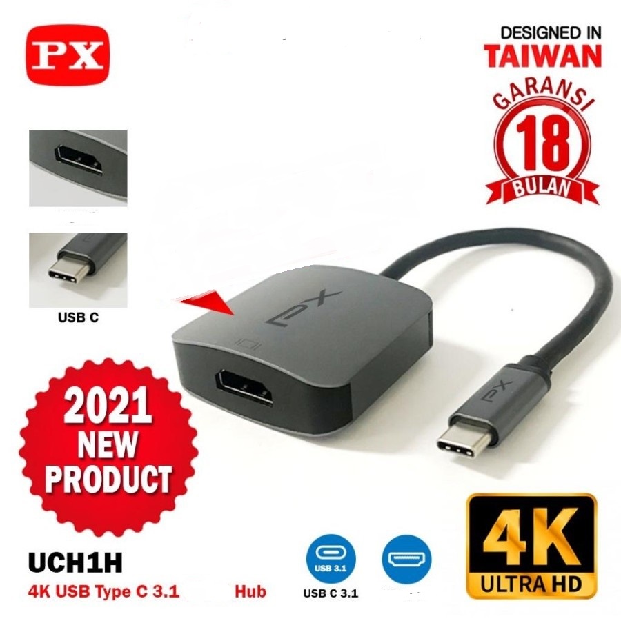 Usb3.1 Type c thunderbolt to hdtv converter px 4k 2k 60hz UHD uch1h - Konverter usb-c to hdtv Uch1h