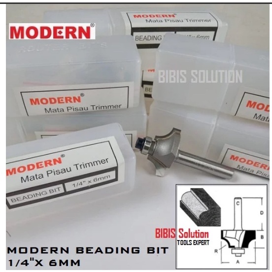 Jual Mata Profil Trimmer Router Beading Bit 6 mm Mata Propil Lis