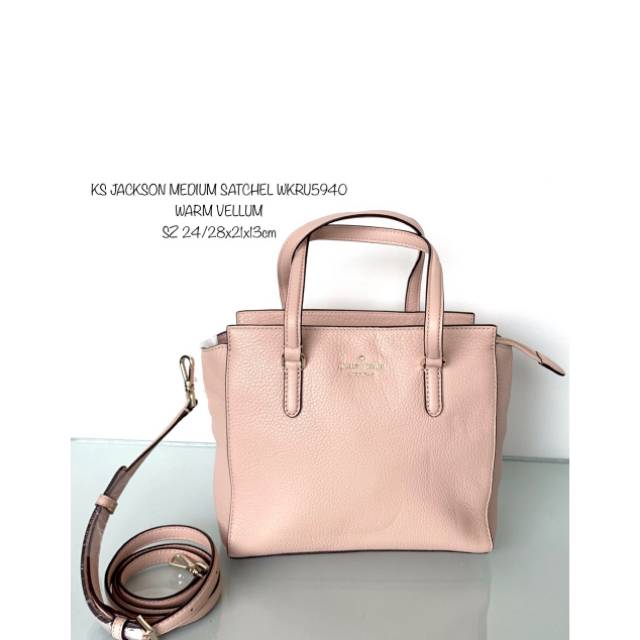 KS JACKSON MEDIUM SATCHEL WARM VELLUM