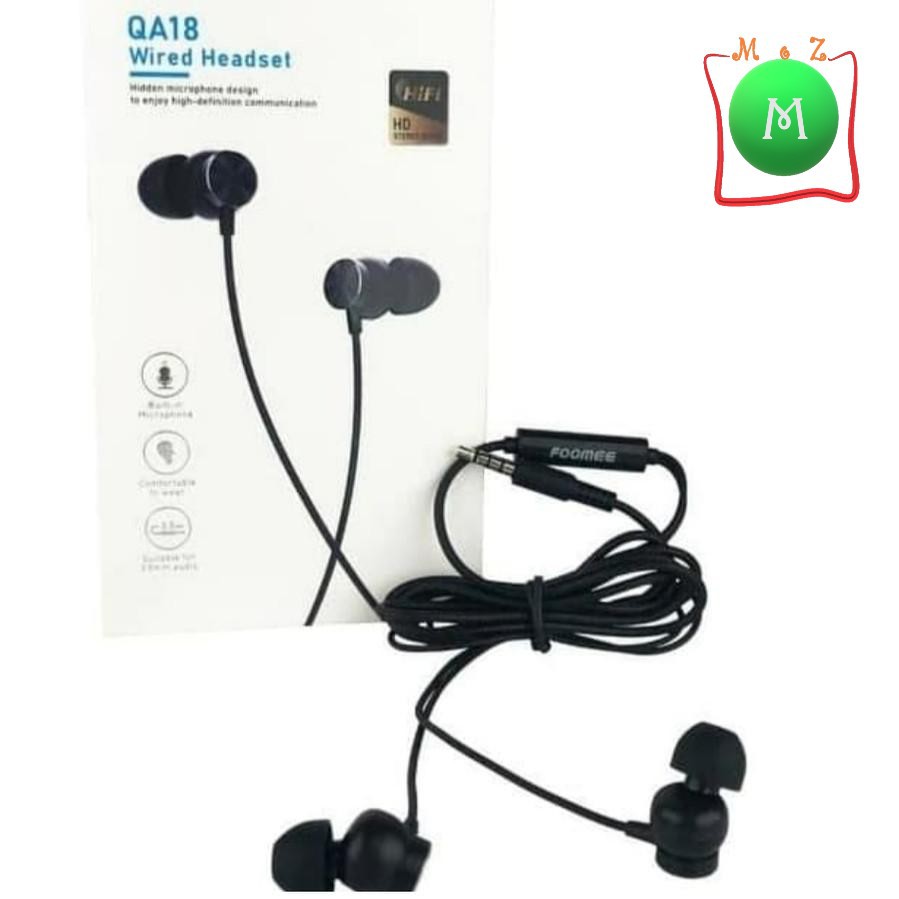 FOOMEE QA18 WIRED HEADSET HD STREO SOUND ORIGINAL