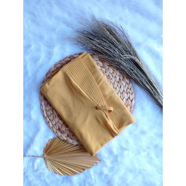 (AL-DHANS BERGO PED) HIJAB INSTAN BERGO PAD - JILBAB BERGO AD - JERSEY IRISH-Kuning