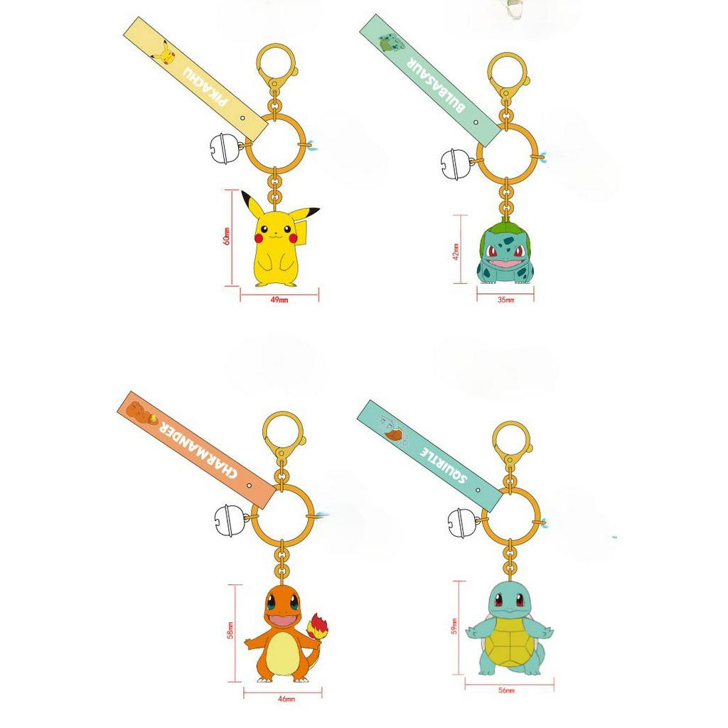 [Ready Stock] Pokemon Action Figure Pikachu Gantungan Kunci Pokémon Keychain Squirtle Psyduck Keychain Model Gantungan Kunci Mobil