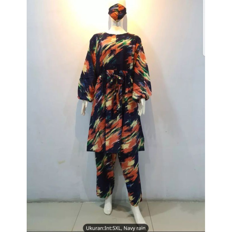 BIG SIZE 5XL RAYON TIEDYIE TERBARU FREE MASKER / SETELAN RAYON JUMBO BUSUI TERBARU